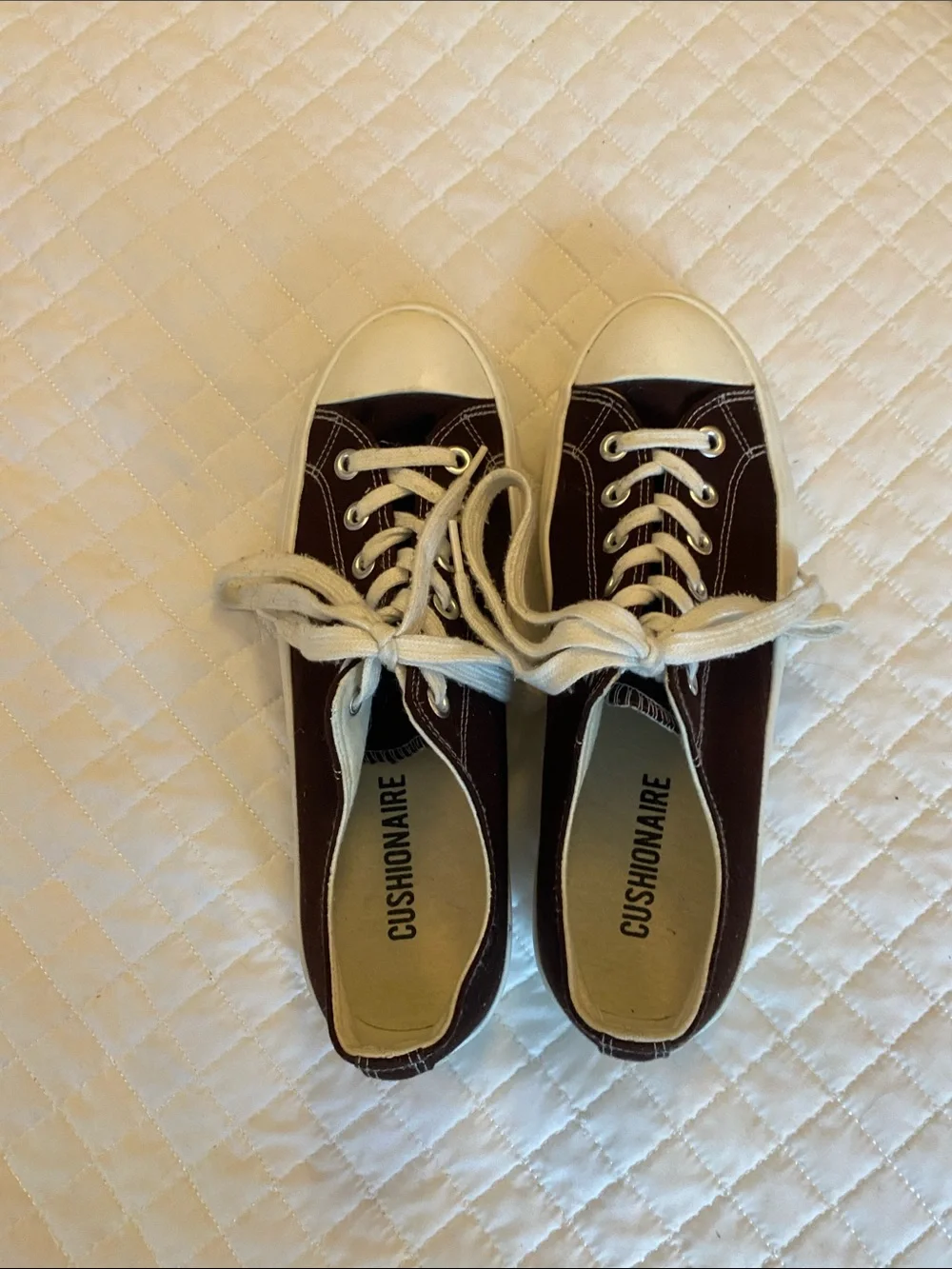 Low-Top Canvas Platform Sneakers in Black and White